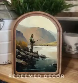 Redeemed Decor Arch Top Framed Art, Fisherman