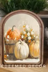 Redeemed Decor Arch Top Framed Art, Pumpkin Bucket Redeemed Decor Arch Top Framed Art, Pumpkin Bucket