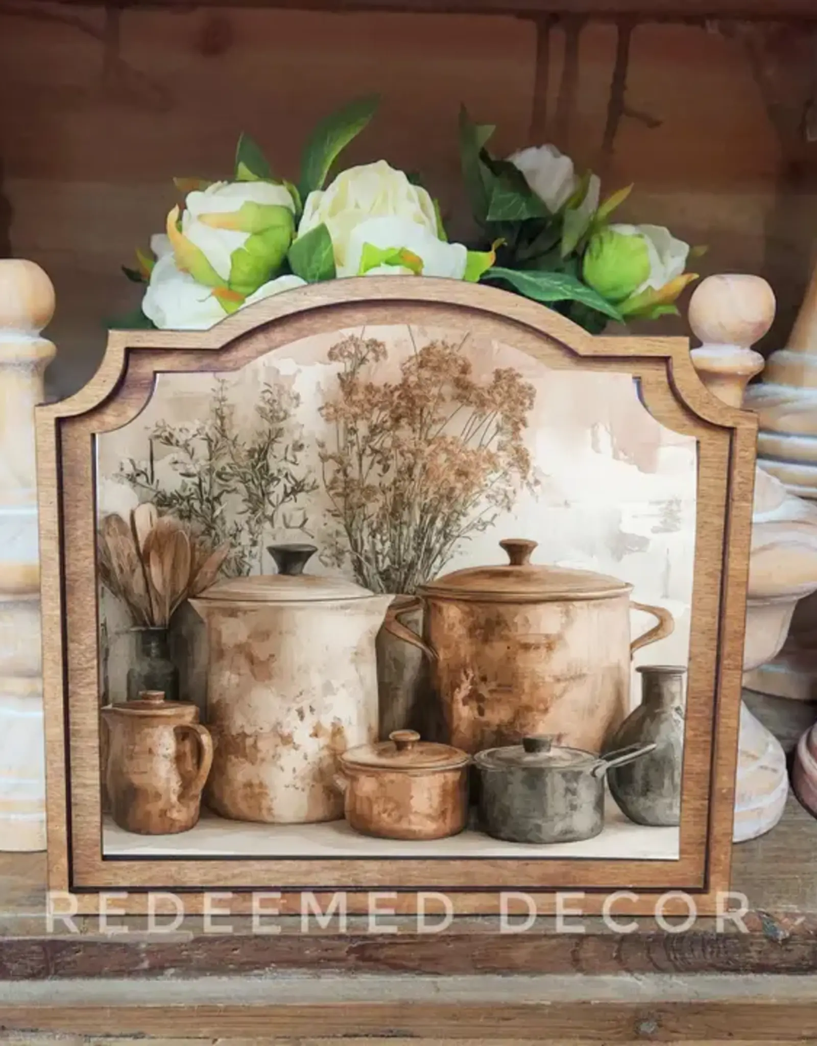 Redeemed Decor Provincial Framed Art, Copper Pots