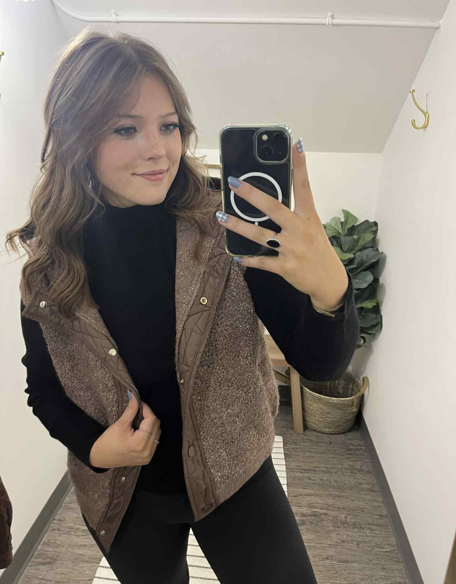 Button Down Fleece Quilted Vest