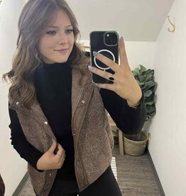 Button Down Fleece Quilted Vest