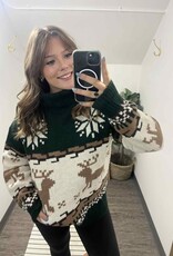 Reindeer Turtle Neck Knit Sweater Reindeer Turtle Neck Knit Sweater