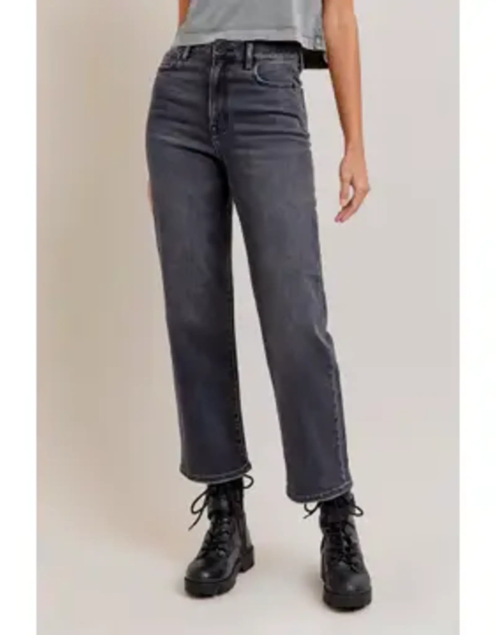 Hidden Charcoal Wide Straight Jean
