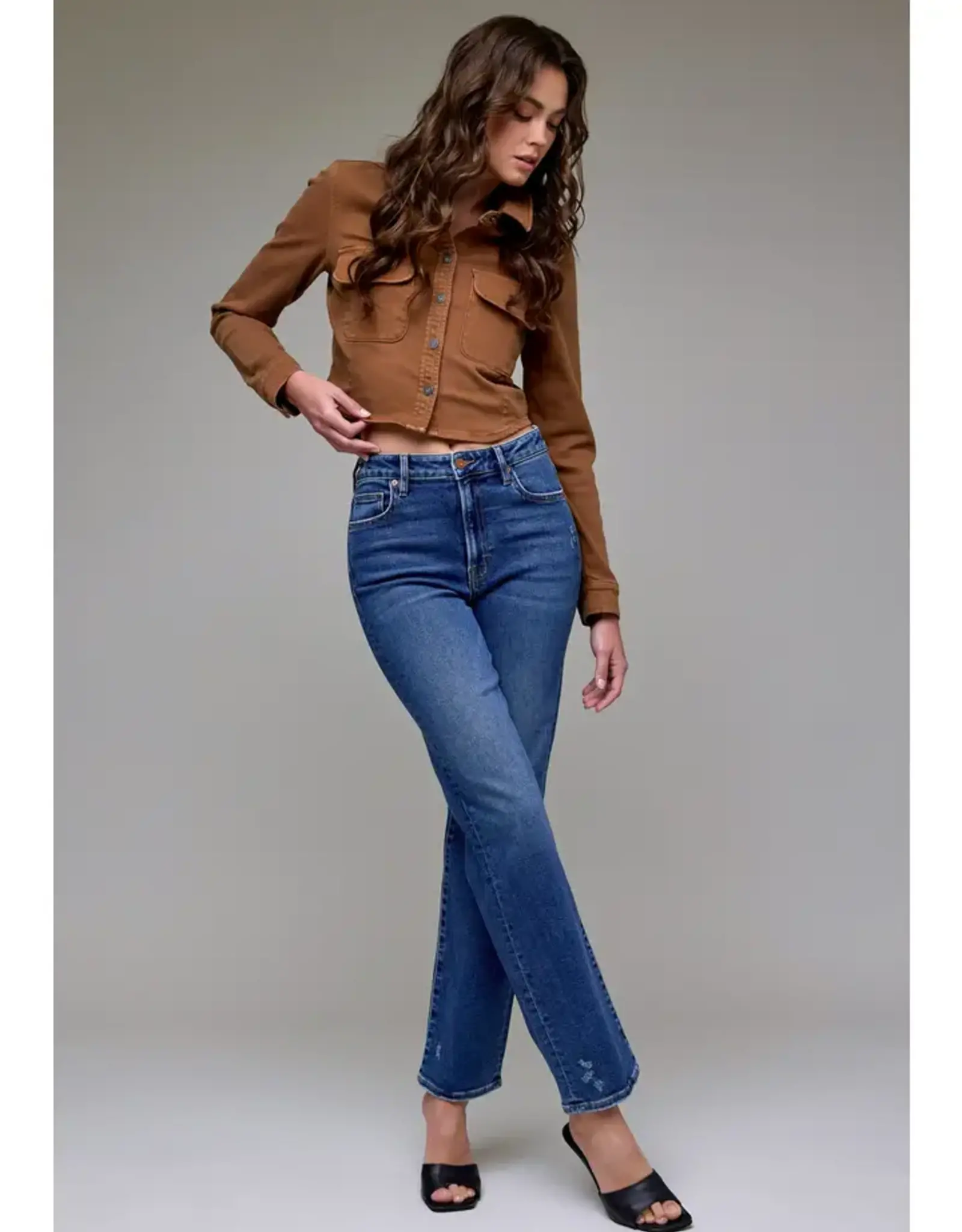 Hidden High Rise Classic Straight Dark Wash