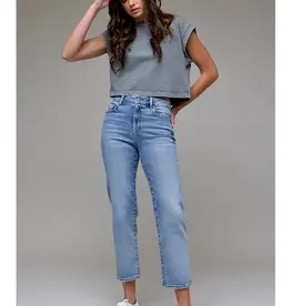 Hidden Stretch Straight Leg Jeans Med Dark Wash