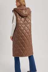 Diamond Quilt Long Line Puffer Vest, Coco Diamond Quilt Long Line Puffer Vest, Coco
