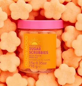 Glow Mood Exfoliating Sugar Scrubbies, Peach