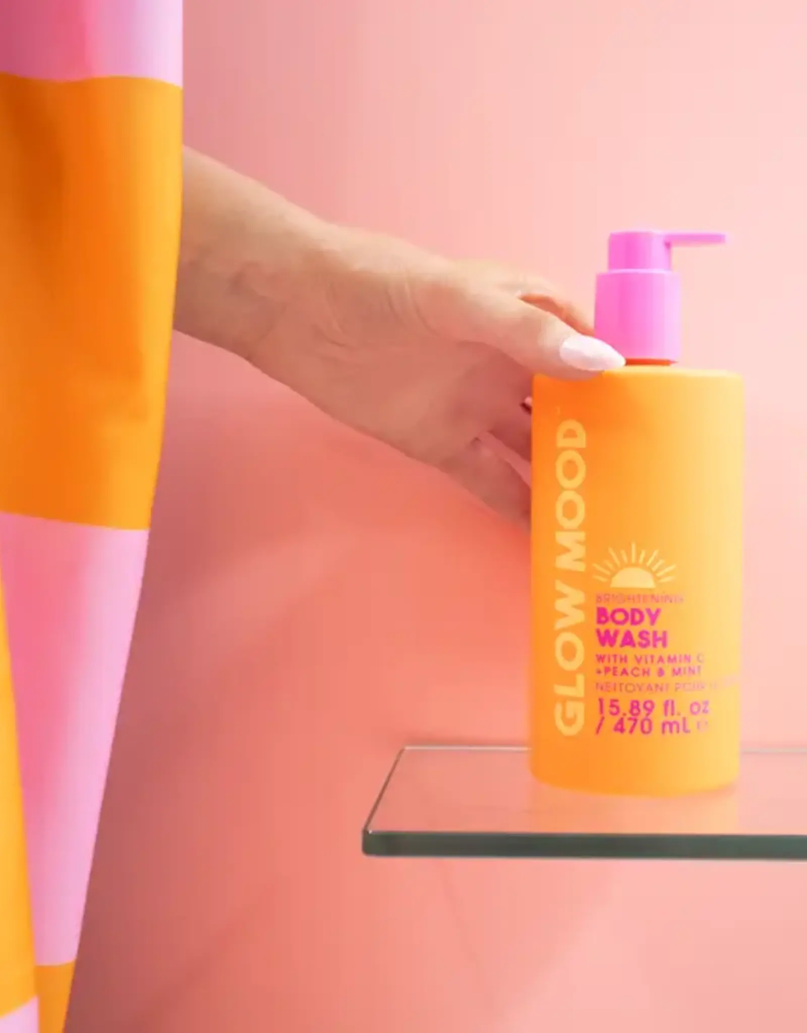 Glow Mood Brightening Body Wash, Peach & Mint