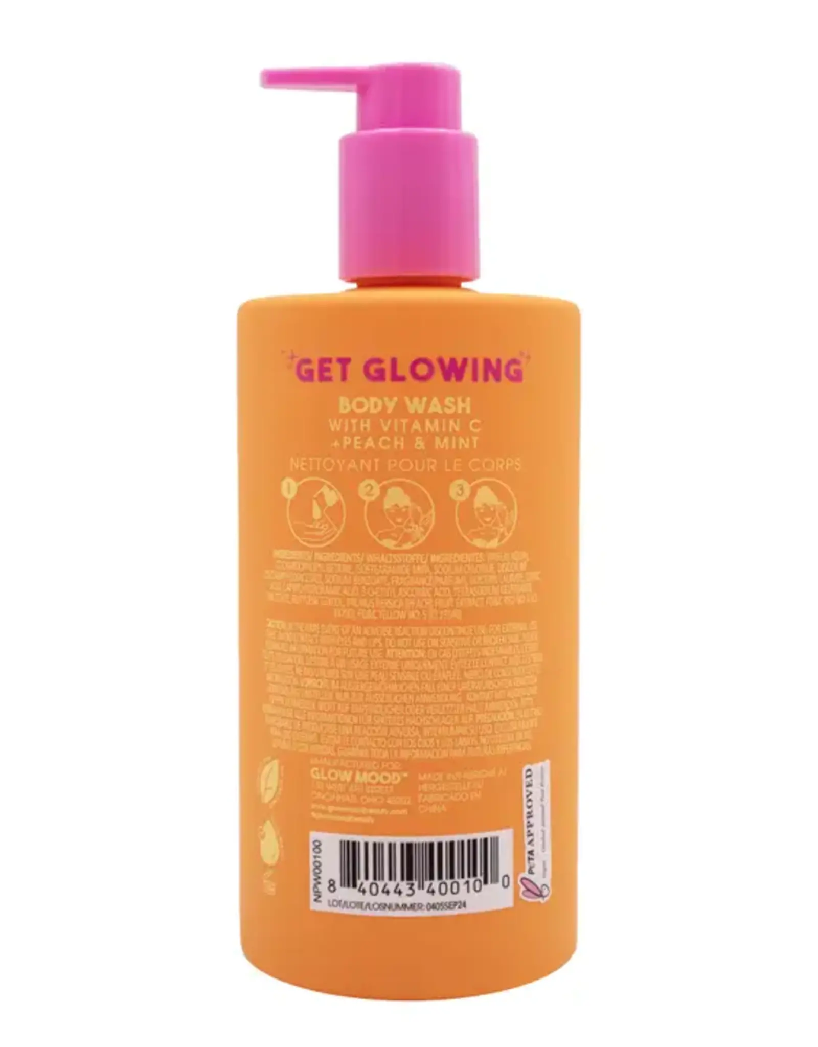 Glow Mood Brightening Body Wash, Peach & Mint