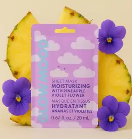 Glow Mood Sheet Mask, Moisturizing w/Pineapple & Violet Flower