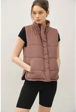 Suede Puffer Vest