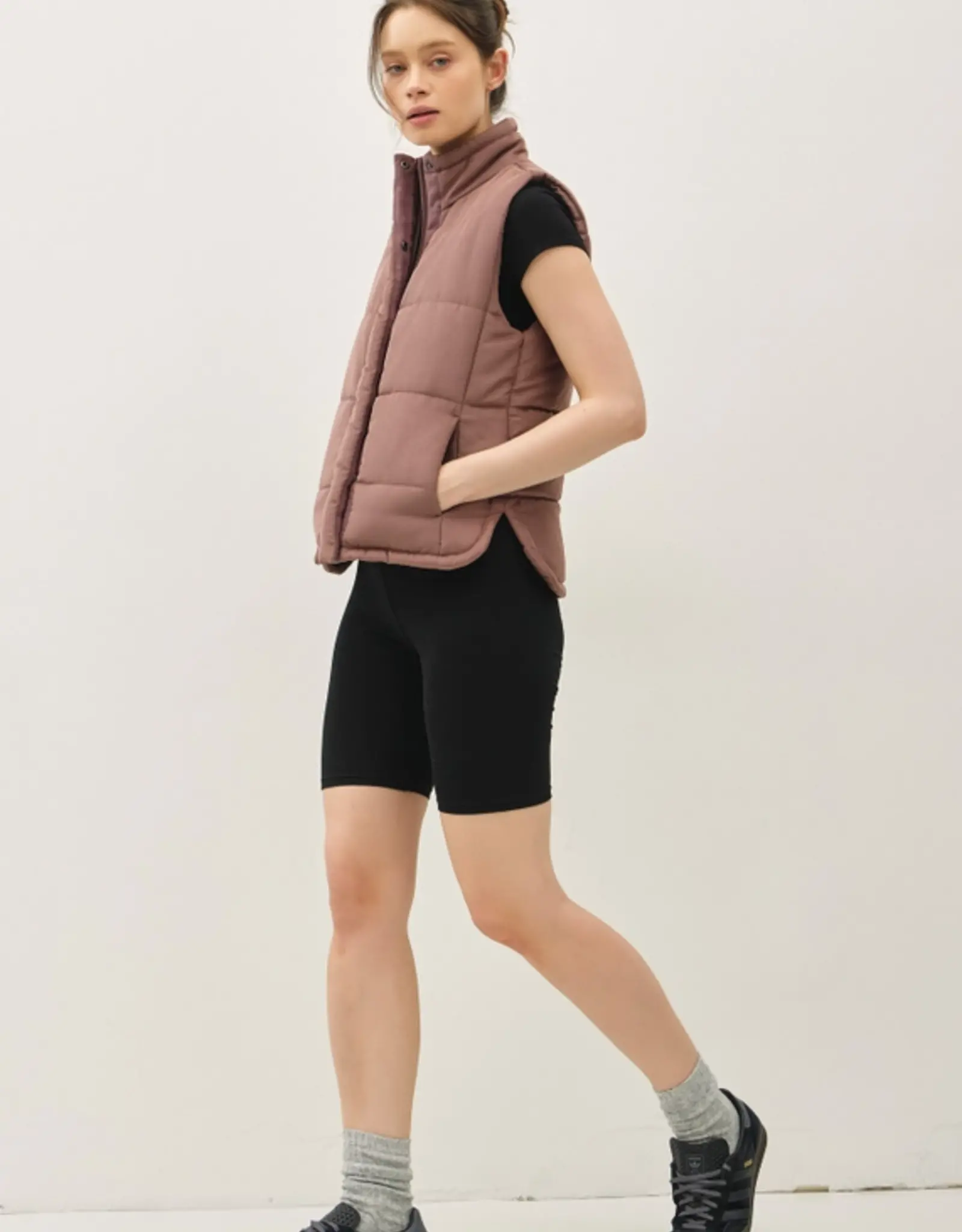 Suede Puffer Vest