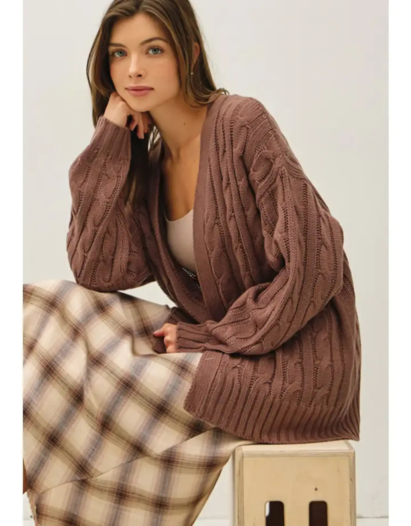 Chunky Cable Knit Cardigan