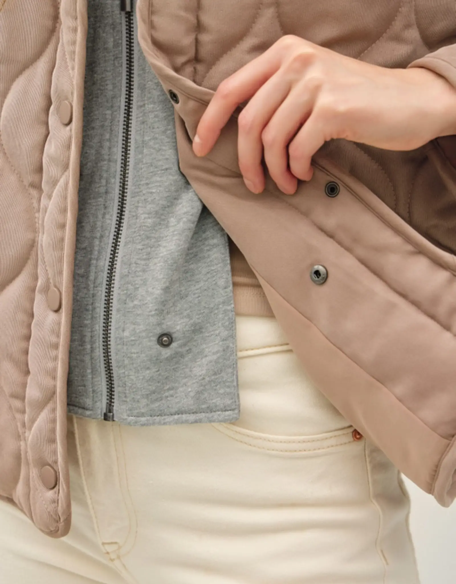 Quilted Jacket Detachable Hood