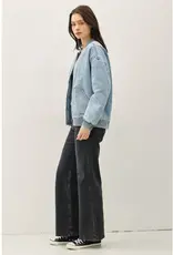Denim Bomber Jacket w/ Pockets