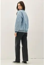 Denim Bomber Jacket w/ Pockets