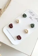 That's Sew Me Knotted Stud Earrings, Clay