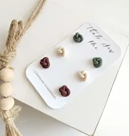 That's Sew Me Knotted Stud Earrings, Clay