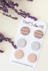 That's Sew Me Brooklyn Stud Earrings Trio Pack, Clay