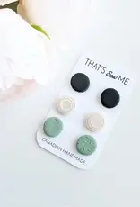 That's Sew Me Mandala Stud Earrings Trio Pack, Clay