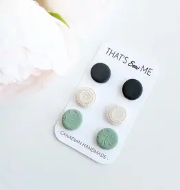 That's Sew Me Mandala Stud Earrings Trio Pack, Clay