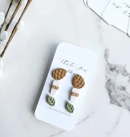 That's Sew Me Fall Stud Earrings Trio Pack, Clay