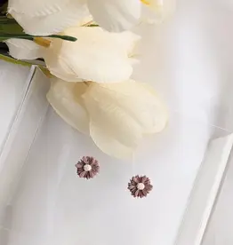 That's Sew Me Mini Daisy Clay Stud Earrings , Dark Mauve