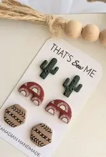 That's Sew Me Boho Stud Trio Pack Earrings , Clay