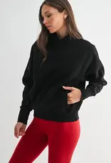 Mono B Hearthline Fleece Mock Neck Sweater