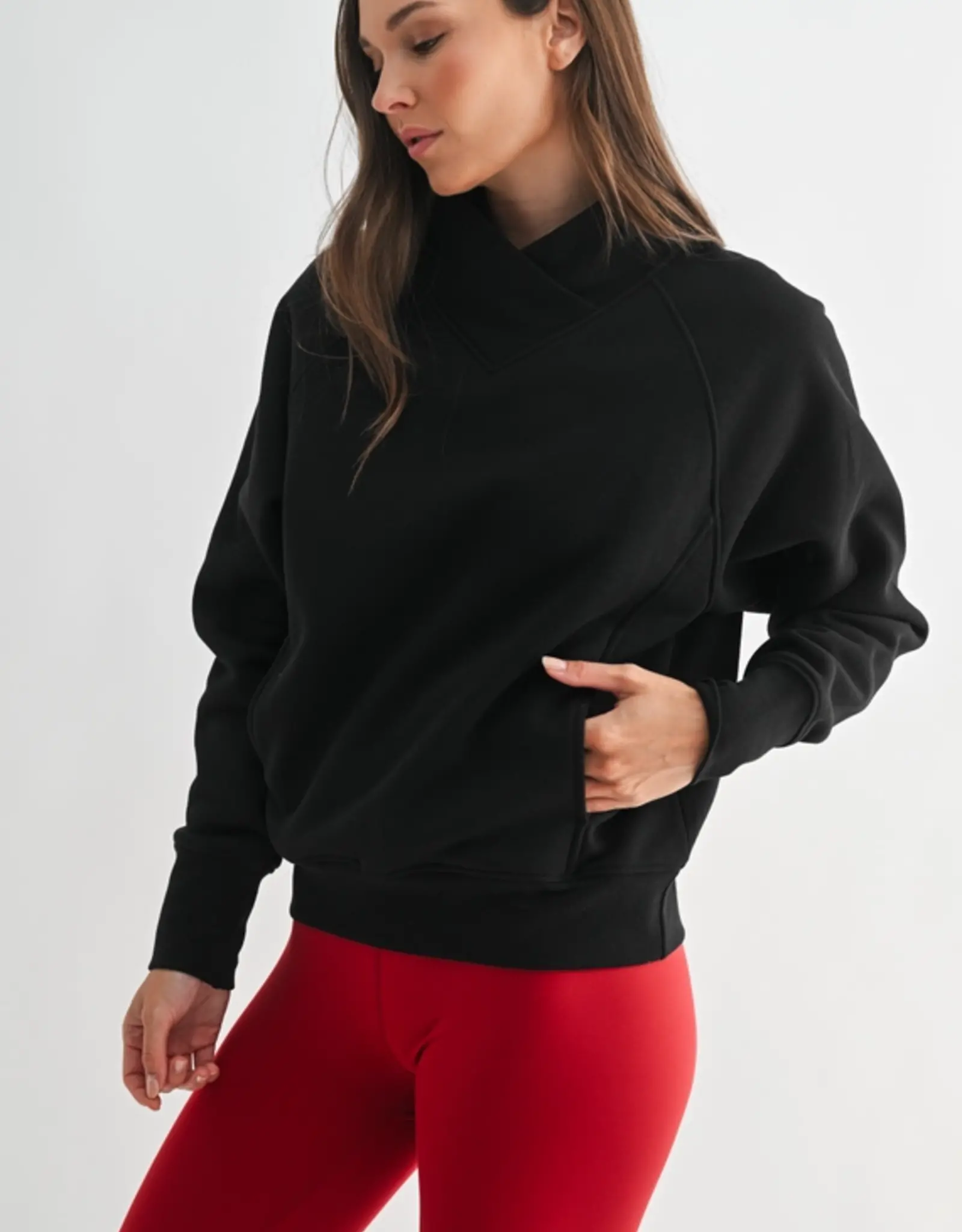 Mono B Hearthline Fleece Mock Neck Sweater