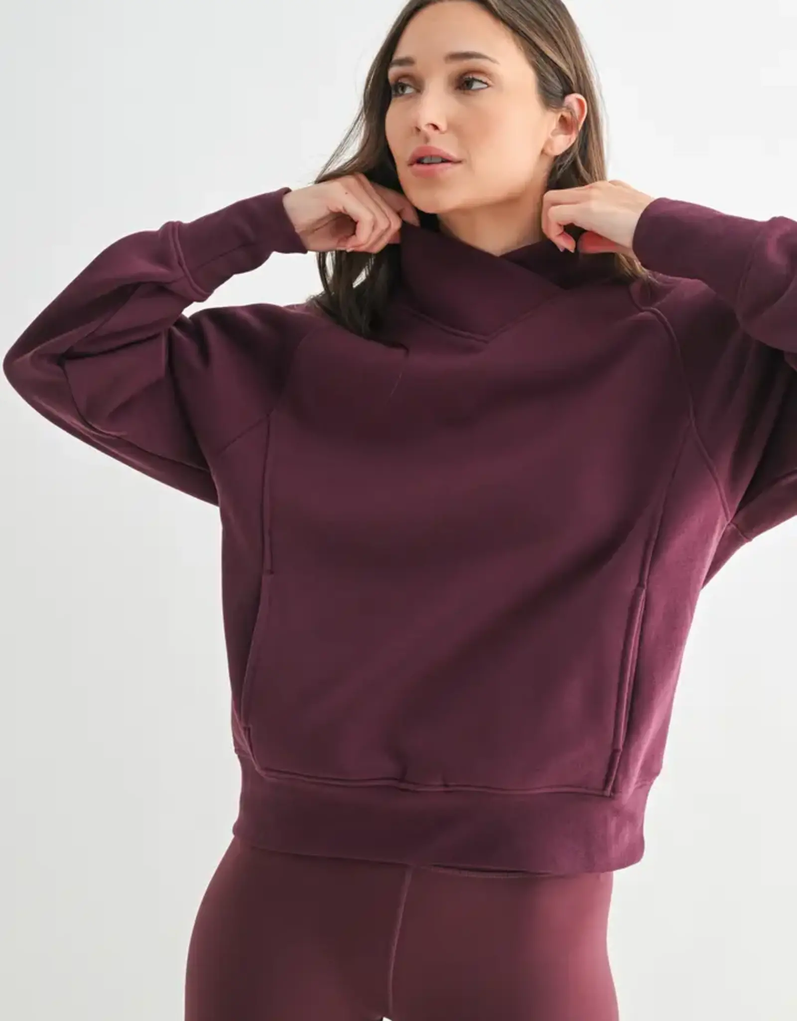 Mono B Hearthline Fleece Mock Neck Sweater