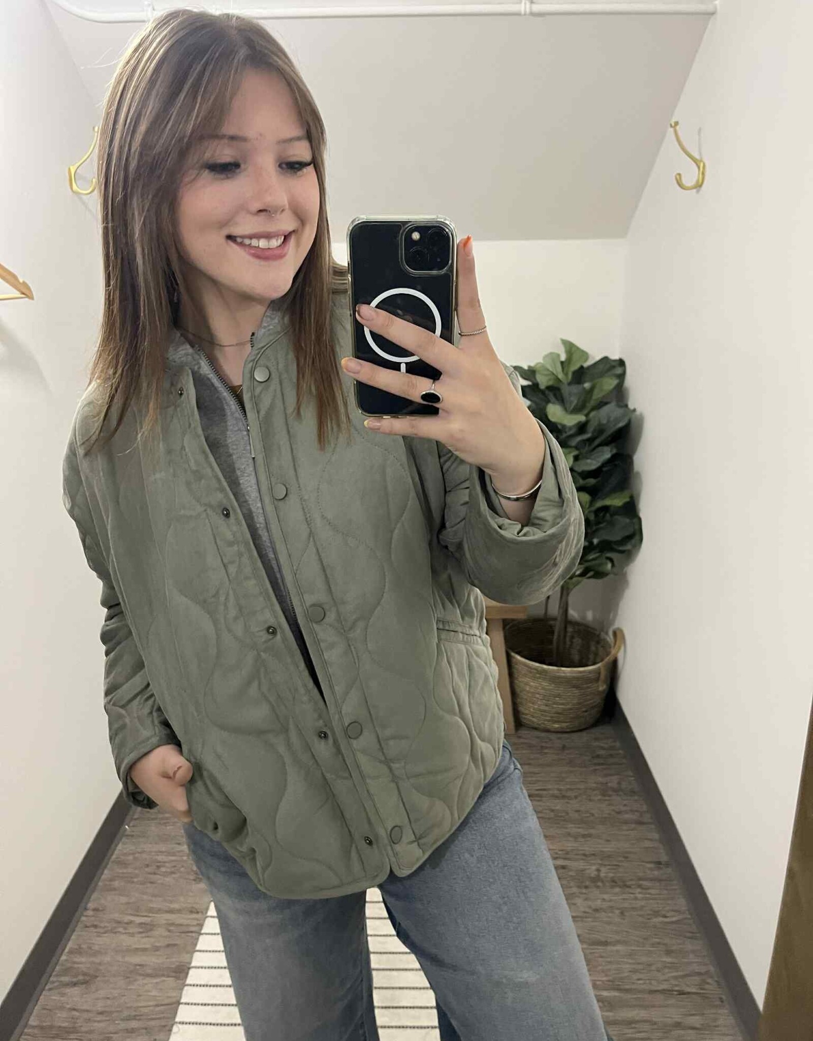 Quilted Jacket Detachable Hood