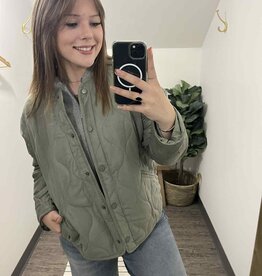 Quilted Jacket Detachable Hood