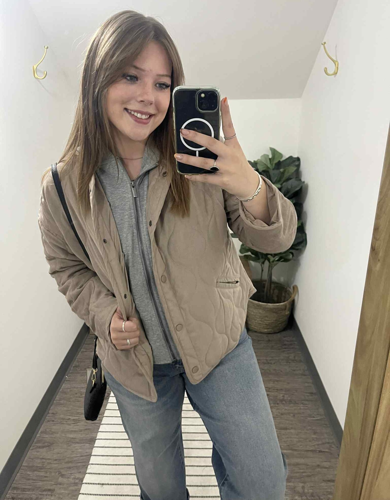 Quilted Jacket Detachable Hood