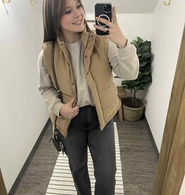 Suede Puffer Vest