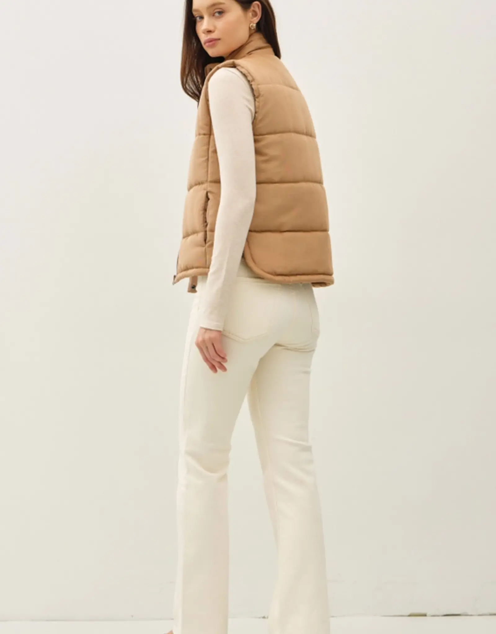 Suede Puffer Vest