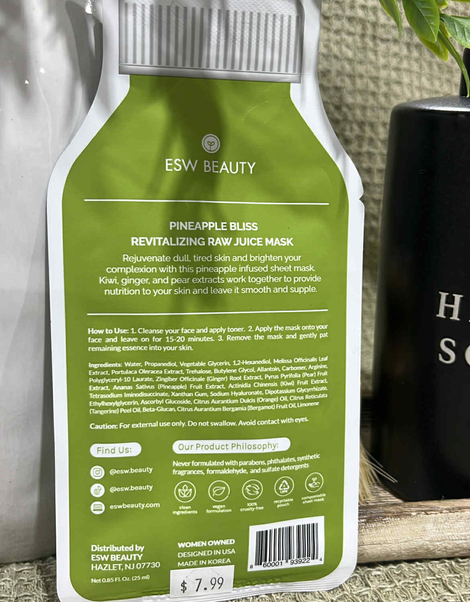 ESW Beauty Pineapple Bliss Revitalizing Sheet Mask