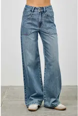 Saige Denim High Rise Double Pocket Wide Leg Jeans