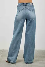 Saige Denim High Rise Double Pocket Wide Leg Jeans