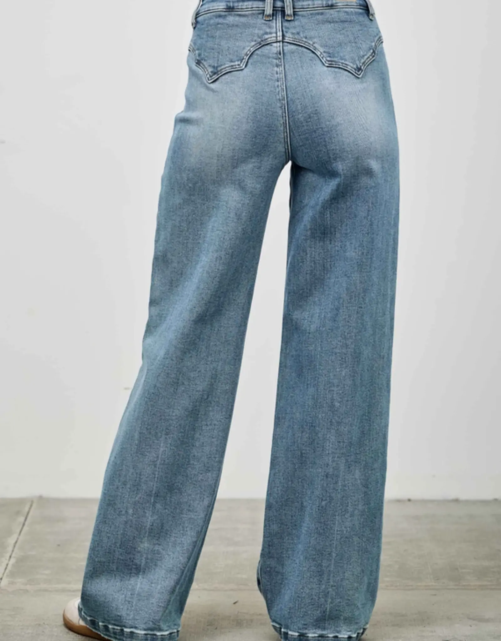Saige Denim High Rise Double Pocket Wide Leg Jeans