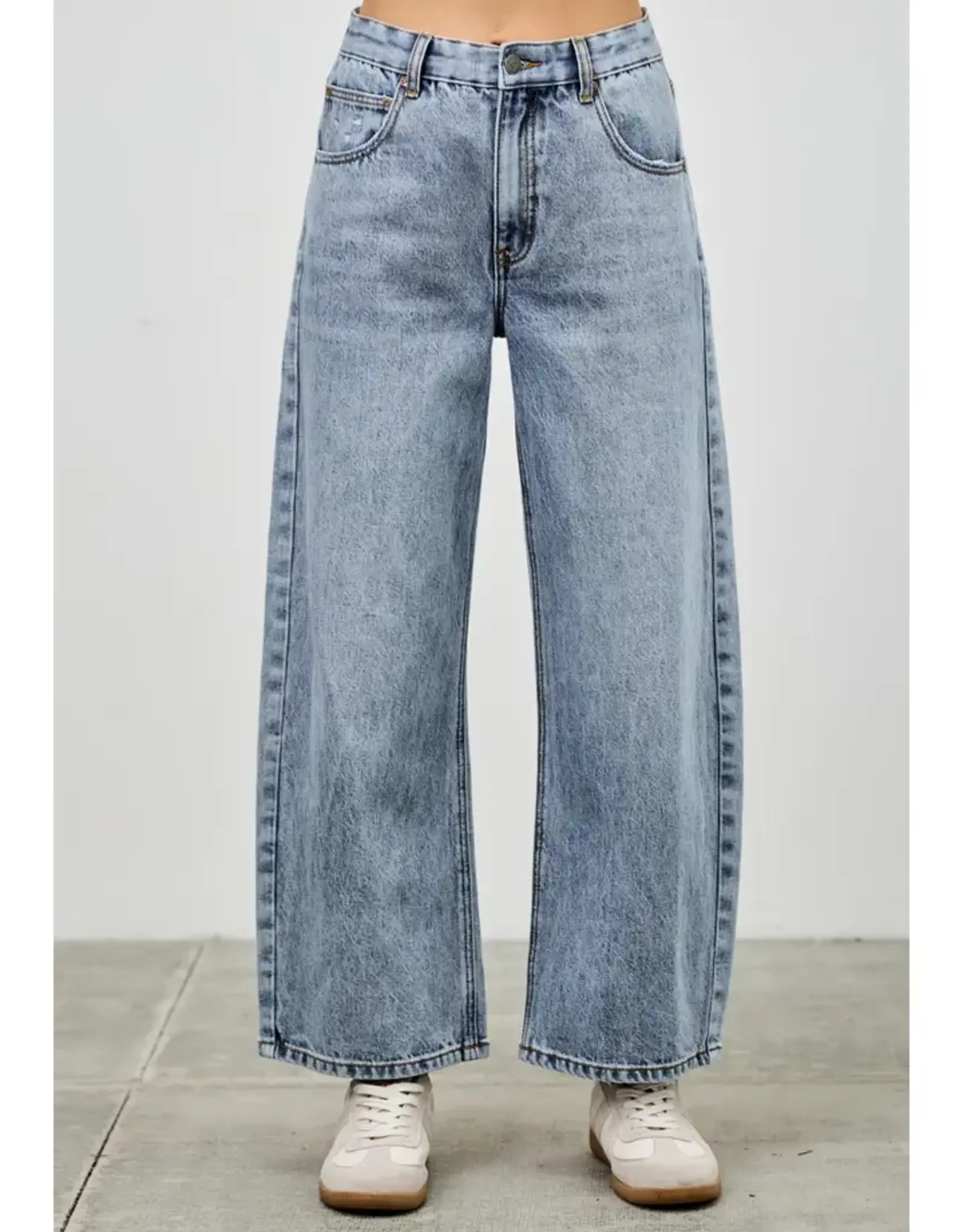Saige Denim High Rise Curve Barrel Leg Jeans