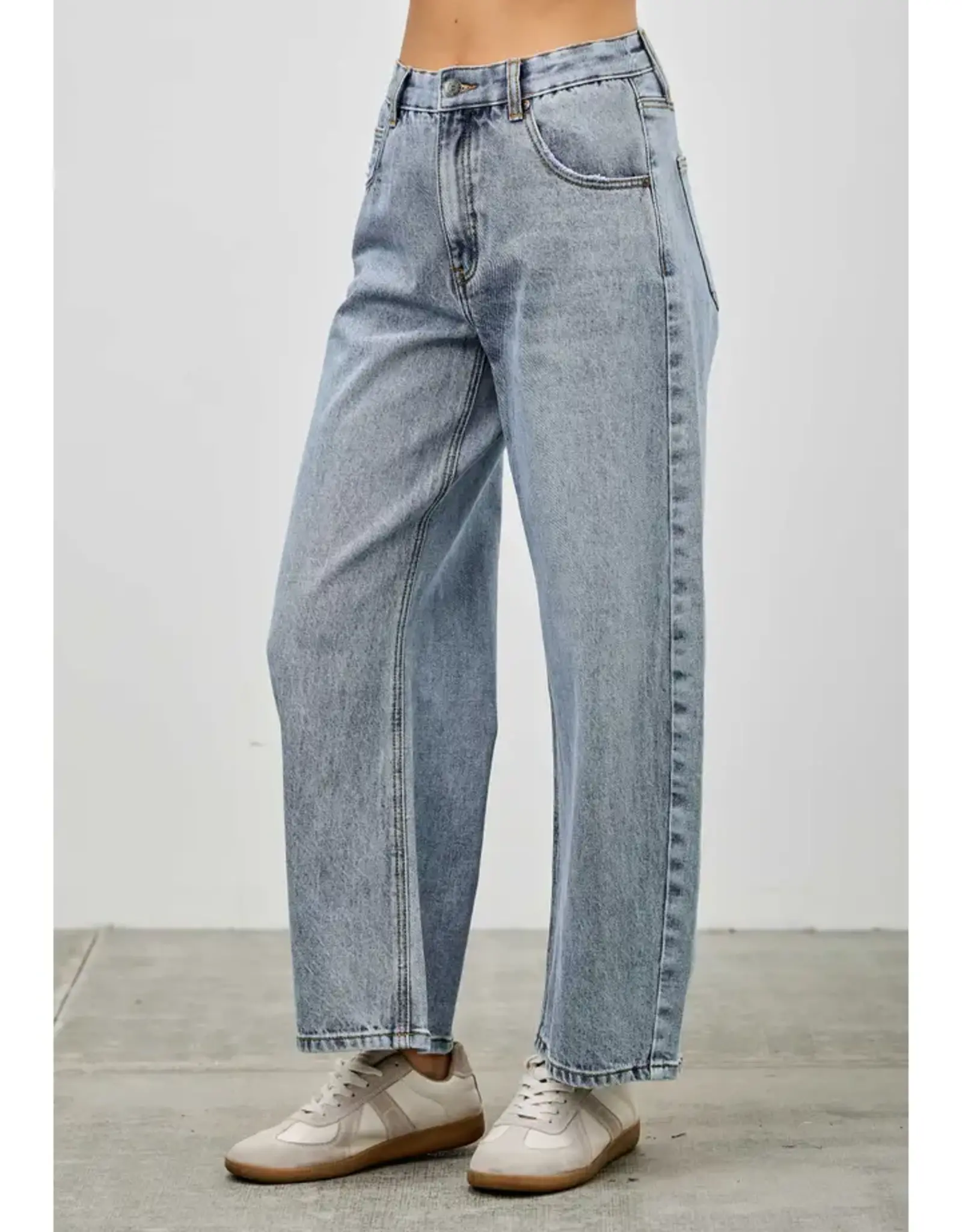 Saige Denim High Rise Curve Barrel Leg Jeans