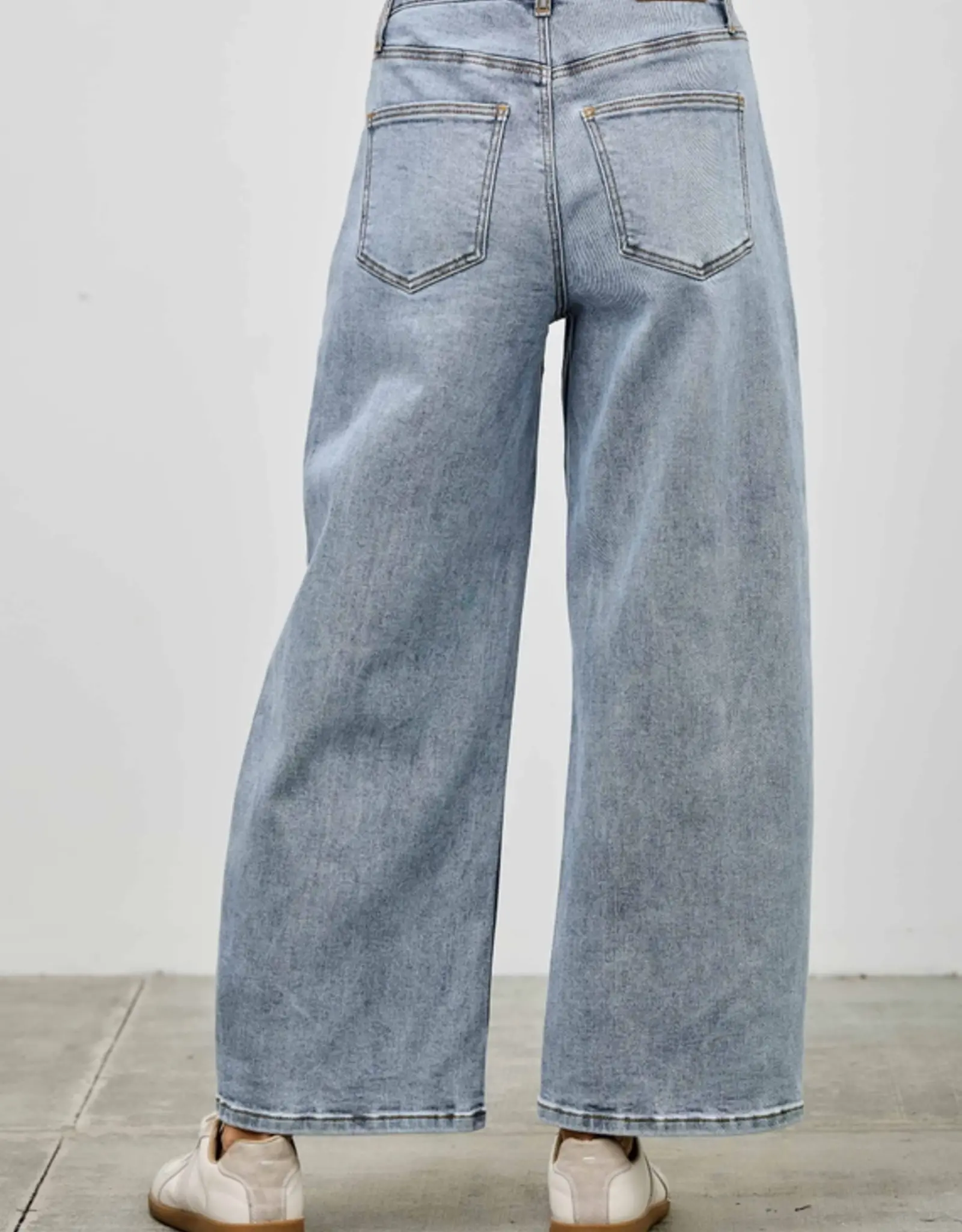 Saige Denim High Rise Curve Barrel Leg Jeans