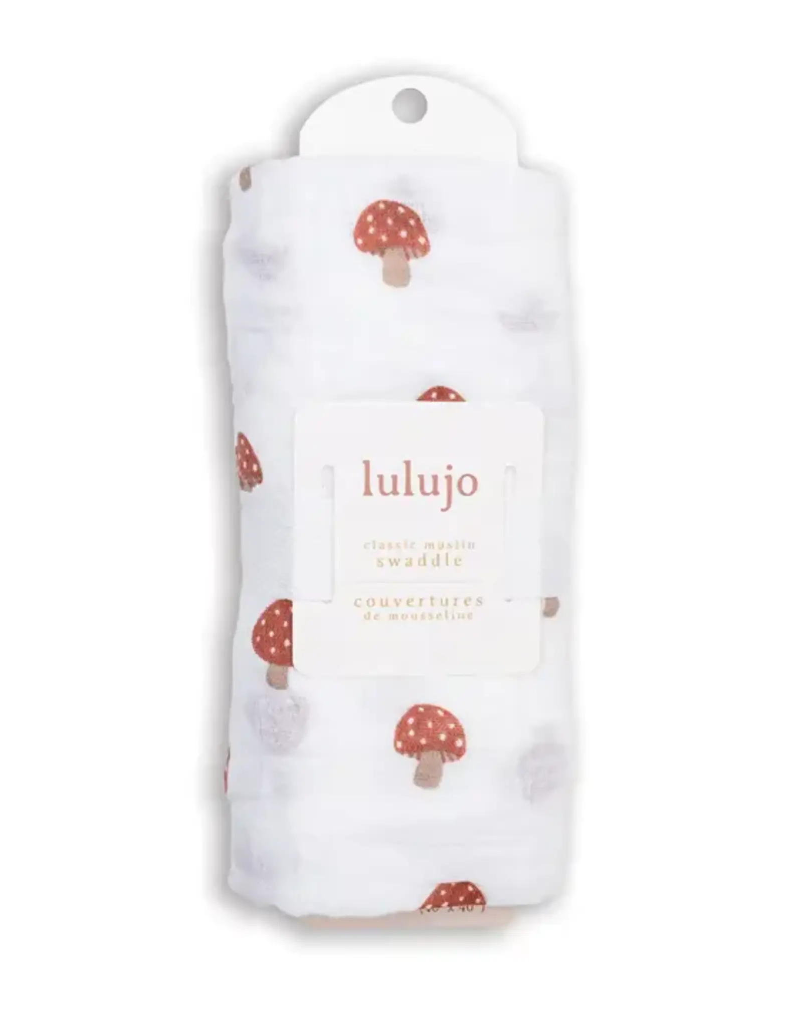 Lulujo Muslin Cotton Swaddle Blanket - Mushroom