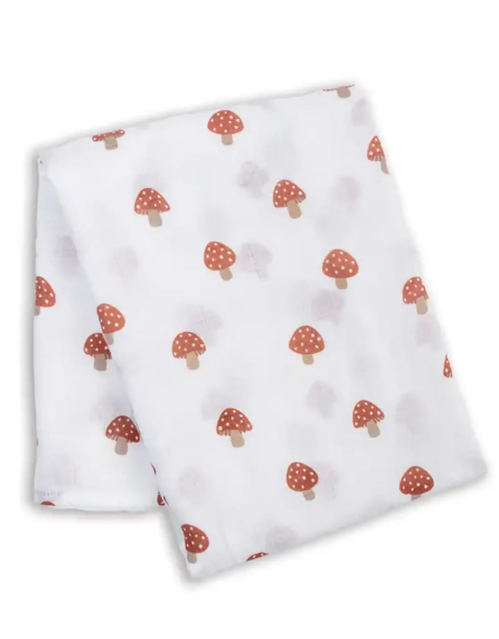 Lulujo Muslin Cotton Swaddle Blanket - Mushroom