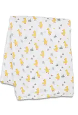 Lulujo Muslin Cotton Swaddle Blanket - Ducks