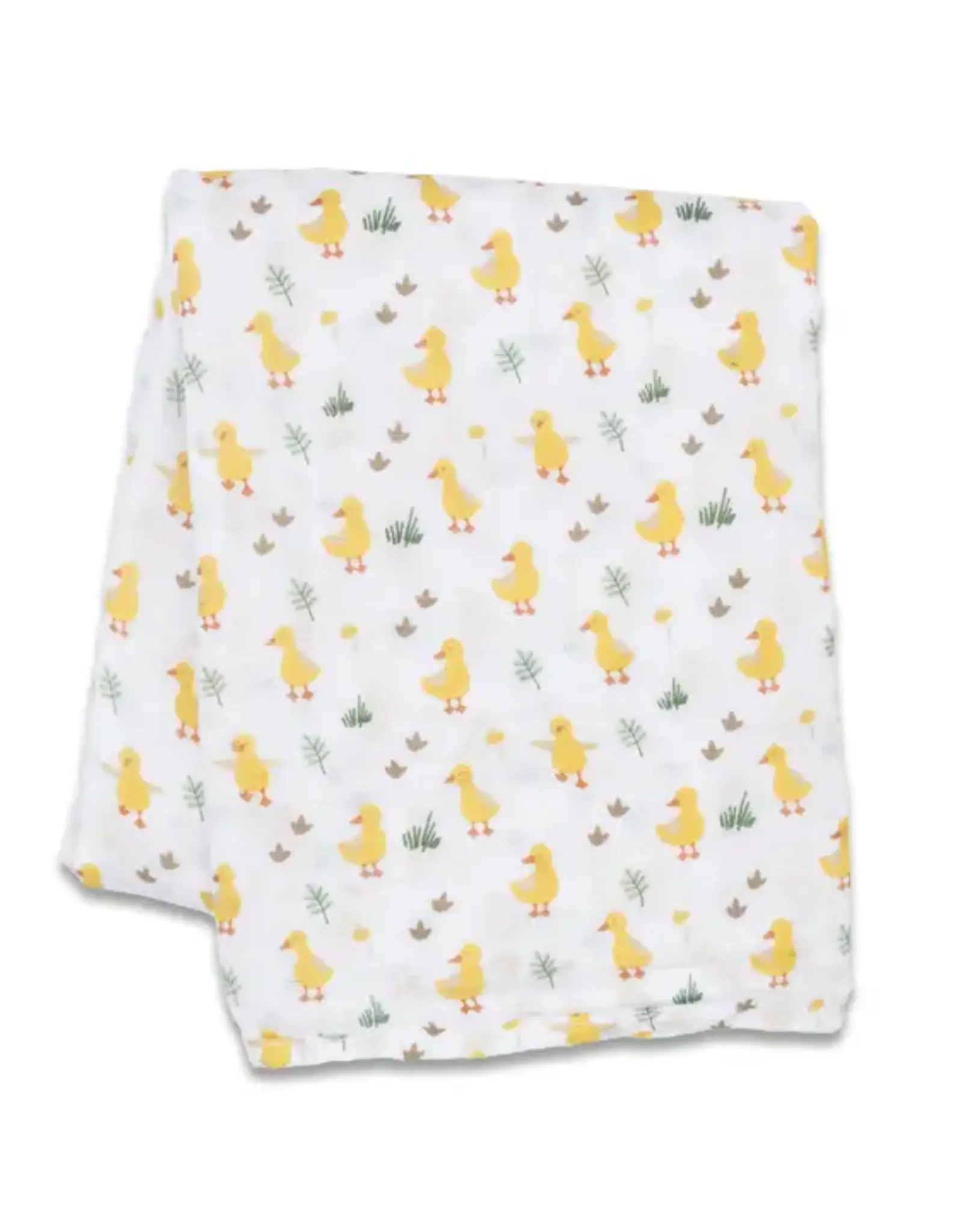 Lulujo Muslin Cotton Swaddle Blanket - Ducks