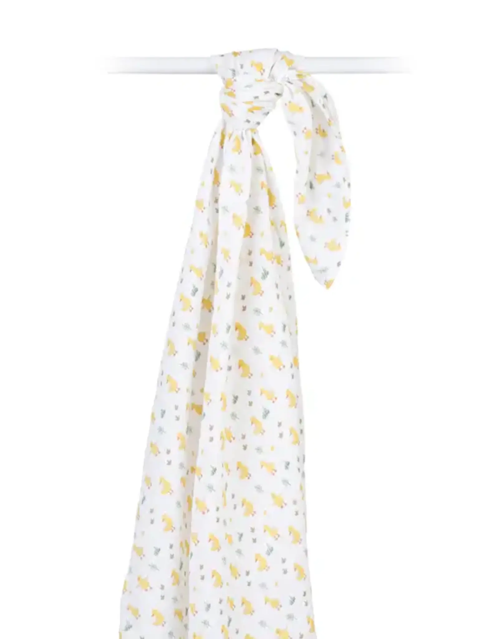 Lulujo Muslin Cotton Swaddle Blanket - Ducks