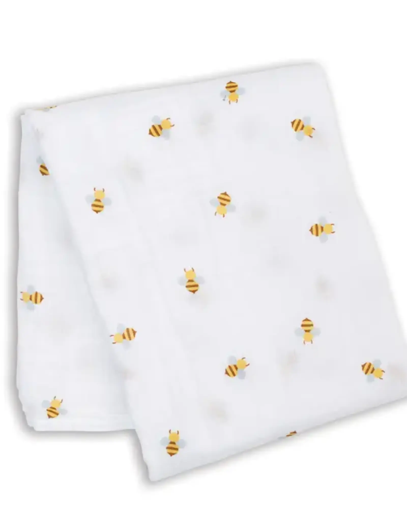 Lulujo Muslin Cotton Swaddle Blanket - Large - Bees