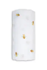 Lulujo Muslin Cotton Swaddle Blanket - Large - Bees